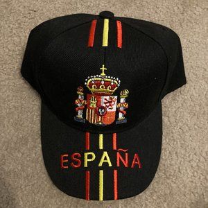 Spain Espana Adjustable Black Cap with Red & Yellow Embroidery